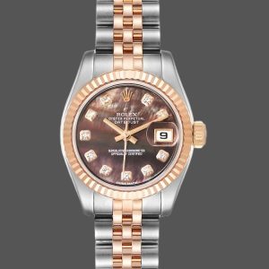 Rolex Datejust 179171 Black Mother of Pearl Diamond Dial 26MM Lady Replica Watch