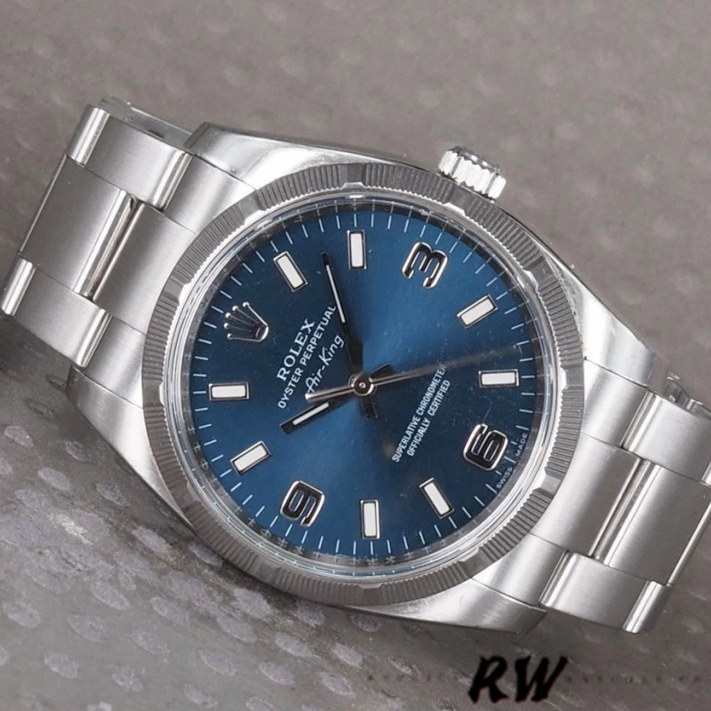 Rolex Oyster Perpetual Air King 114210 Blue Dial 34mm Unisex replica watch - Image 2