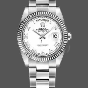 Rolex Day-Date 118239 White Gold White Roman Numeral Dial 36mm Unisex Replica Watch