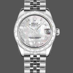 Rolex Datejust 178344 Mother of Pearl White Dial Diamond 31MM Lady Replica Watch