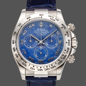 Rolex Daytona 116519 Sodalite Arabic Dial Blue Alligator Leather 40mm Mens Replica Watch