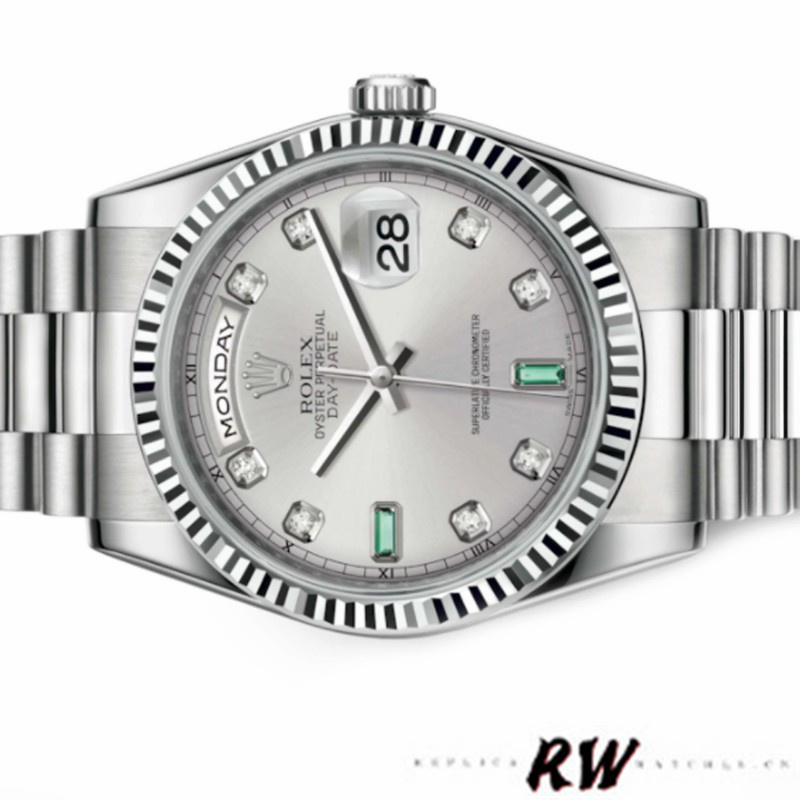 Rolex Day-Date 118239 Rhodium grey Dial 36mm Unisex Replica Watch - Image 4