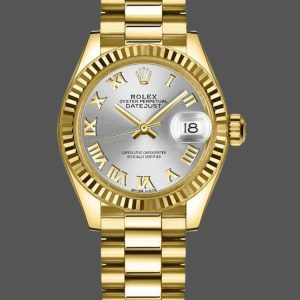 Rolex Datejust 279178 Silver Roman Dial Fluted Bezel 28mm Lady Replica Watch