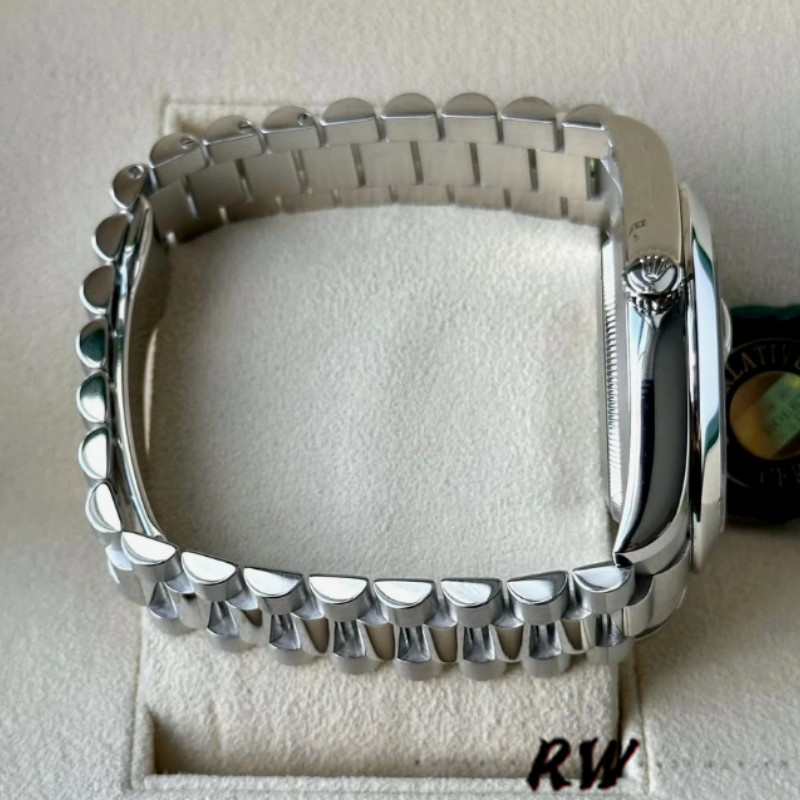 Rolex Day-Date 218206 Ice Blue Roman Numeral Dial Platinum 41MM Mens Replica Watch - Image 5