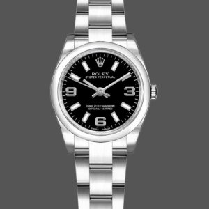 Rolex Oyster Perpetual 176200 Black Dial Stainless Steel 26MM Lady Replica Watch