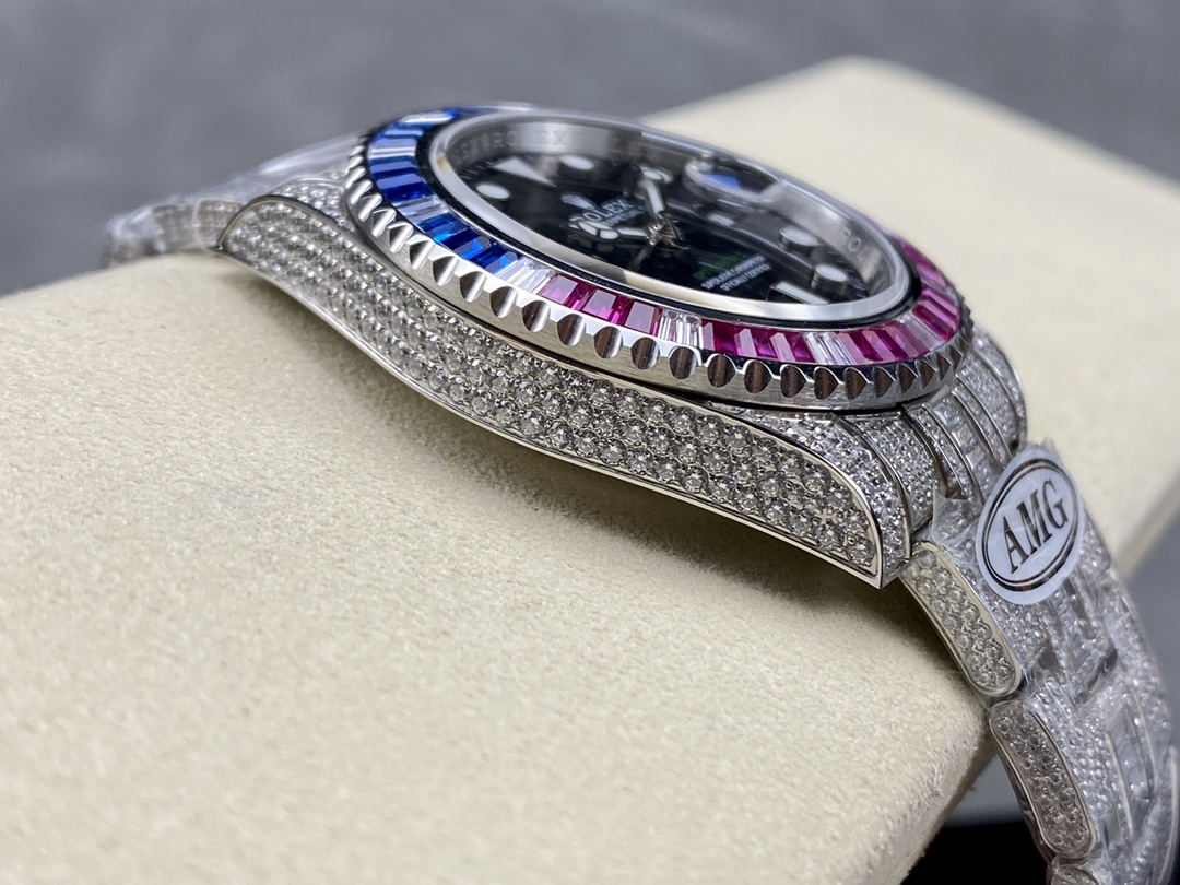 Rolex GMT Master AMG 126710BLRO 40mm With Dual Time & Sapphire Mirror Diamond Watch - Image 8