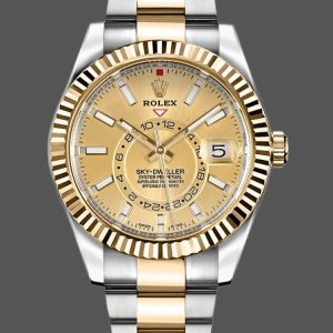 Rolex Sky-Dweller 326933 Champagne Dial Stainless Steel 42MM Mens Replica Watch