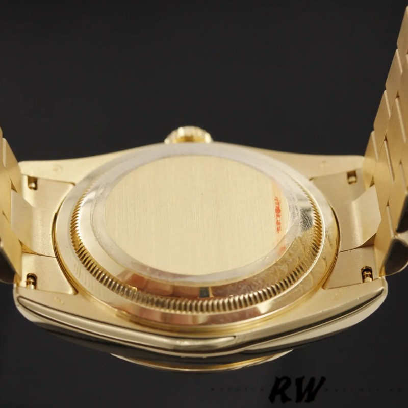 Rolex Day-Date 118238 Yellow Gold Silver dial Fluted Bezel 36mm Unisex Replica Watch - Image 5