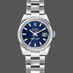 Rolex Datejust 179160 Domed Bezel Blue Index Dial 26MM Lady Replica Watch