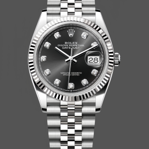 Rolex Datejust 126234 Fluted Bezel Black Diamond Dial 36MM Unisex Replica Watch