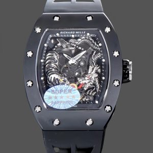 Richard Miller RM 057 NTPT Carbon Fiber Black Rubber Strap