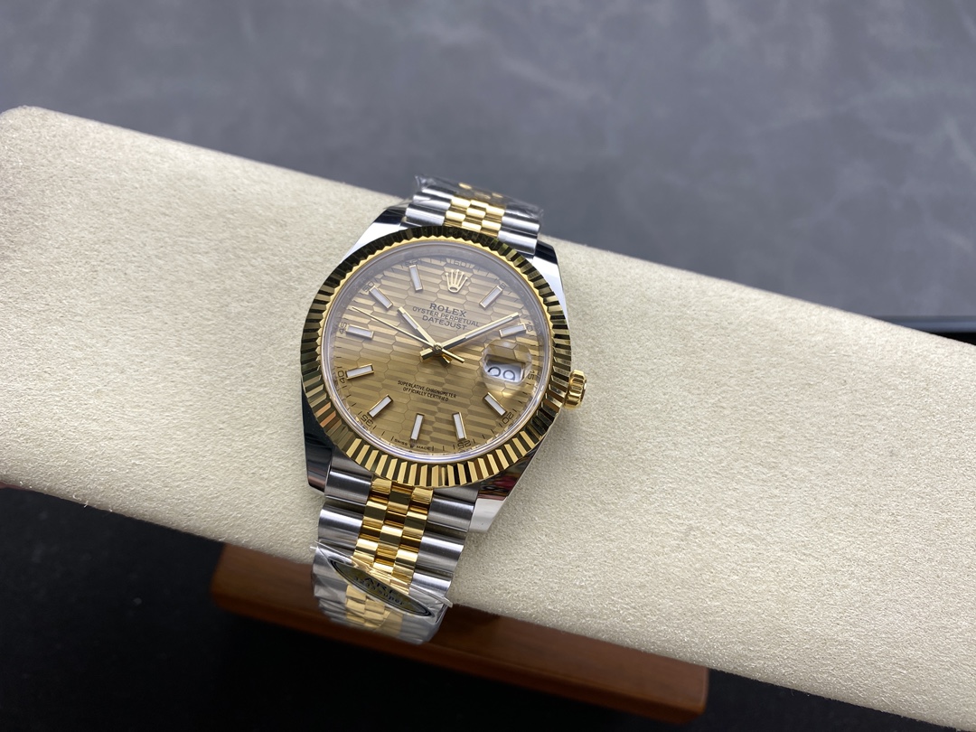 Rolex Datejust 126233 Champagne Motif dial Fluted Bezel 36MM Unisex Replica Watch - Image 6