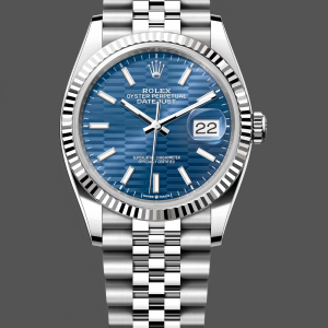 Rolex Datejust 126234 Fluted Bezel Blue Fluted Motif Dial 36MM Unisex Replica Watch