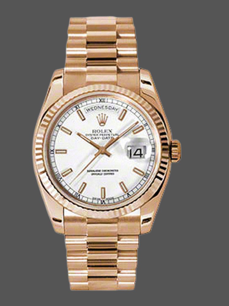 Rolex Day-Date 118235 White Dial 36mm Unisex Replica Watch