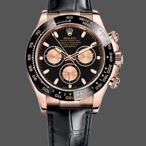 Rolex Cosmograph Daytona 116515 Leather strap Black Dial 40mm Mens Replica Watch