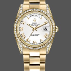 Rolex Day-Date 118388 White Roman Numeral Dial 36MM Unisex Replica Watch