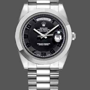 Rolex Day-Date 218206 Concentric Black Dial Platinum 41MM Mens Replica Watch