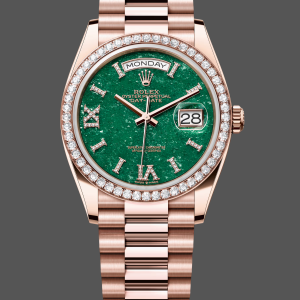 Rolex Day Date Oyster 36 mm Everose Gold Diamonds Bezel M128345RBR 0068