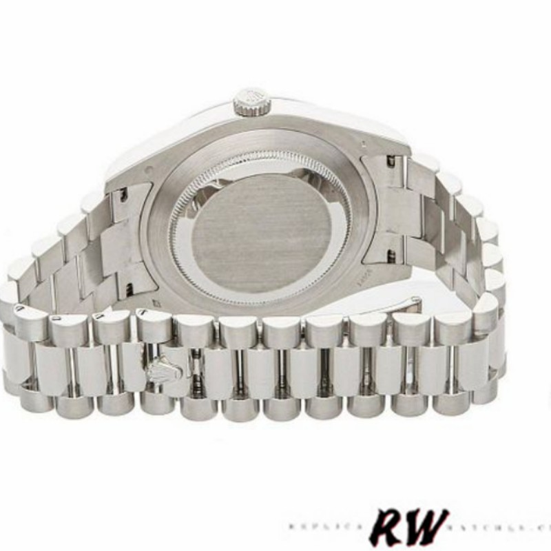Rolex Day-Date 218206 Concentric Circle Ivory Roman Numeral Dial Platinum 41MM Mens Replica Watch - Image 6
