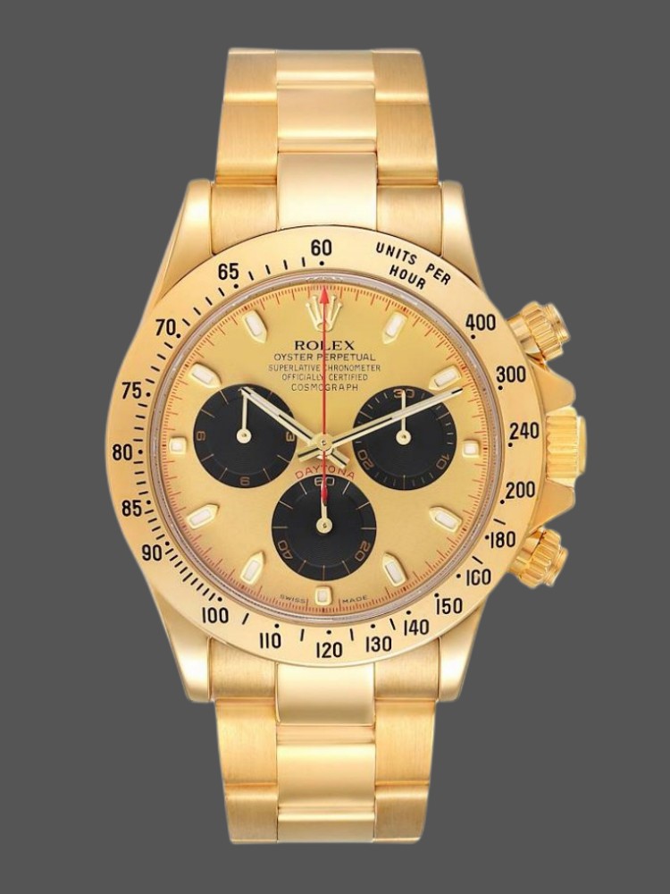 Rolex Daytona 116528 Yellow Gold Champagne Dial 40mm Mens Replica Watch