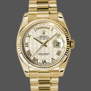 Rolex Day-Date 118238 Ivory Dial Fluted Bezel 36mm Unisex Replica Watch