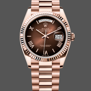 Rolex Day Date 128235 0075 Brown Ombré Roman Dial 36mm