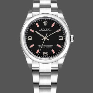 Rolex Oyster Perpetual 177200 Black Dial Pink Baton 31mm Lady Replica Watch