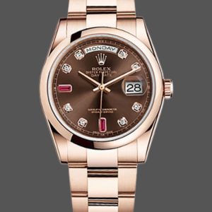 Rolex Day-Date 118205 Chocolate Brown Dial 36mm Unisex Replica Watch