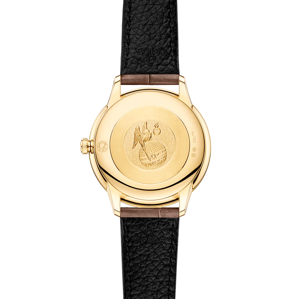 OMEGA De Ville Prestige 27.5mm 18ct Yellow Gold Diamond Dial Strap Watch - Image 2
