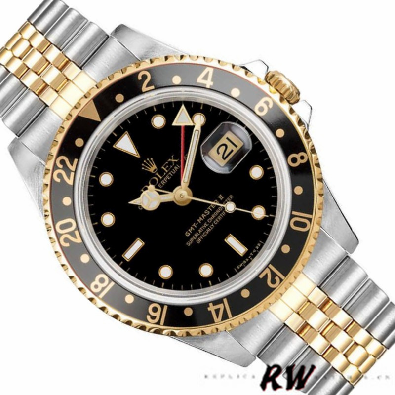 Rolex GMT-Master II 16713LN Oystersteel Yellow Gold Black Dial 40MM Mens Replica Watch - Image 3