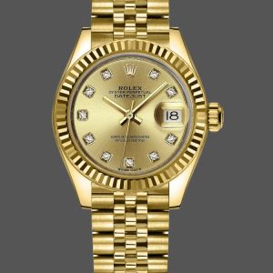 Rolex Datejust 279178 Champagne Diamond Dial Yellow Gold 28mm Lady Replica Watch