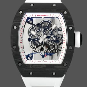 Richard Miller RM 055 RMUL2 NTPT Carbon Fiber White Rubber Strap