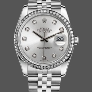 Rolex Datejust 116244 Silver Dial Diamonds 36mm Lady Replica Watch
