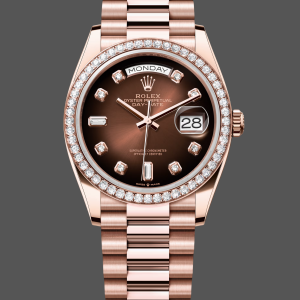 Rolex Day-Date 128345RBR Brown Ombre Dial Everose Gold 36MM Unisex Replica Watch