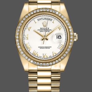 Rolex Day-Date 218348 White Roman Dial 41MM Mens Replica Watch