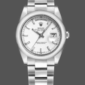 Rolex Day-Date 118209 White Gold Oyster Bracelet White Dial 36mm Unisex Replica Watch