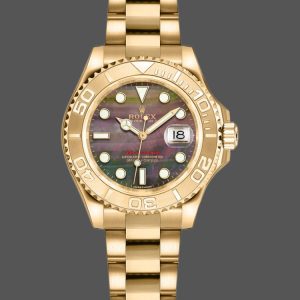 Rolex Yacht-Master 169628 Yellow Gold Black MOP Dial 29MM Lady Replica Watch