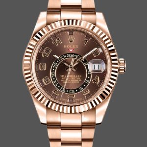 Rolex Sky-Dweller 326935 Everose Gold Chocolate Arabic Dial 42mm Mens Replica Watch