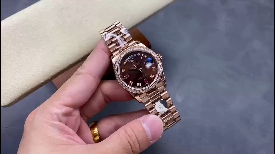 Rolex Day-Date 118235 Rose Gold Chocolate Brown Dial 36mm Unisex Replica Watch - Image 2