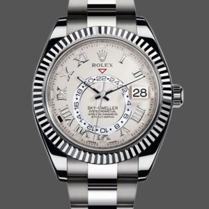 Rolex Sky-Dweller 326939 Fluted Bezel Ivory Dial 42MM Mens Replica Watch