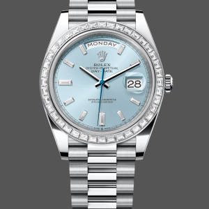 Rolex Day-Date 228396TBR Ice Blue Diamond Dial Diamond Bezel 40mm Mens Replica Watch
