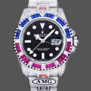 Rolex GMT Master AMG 126710BLRO 40mm With Dual Time & Sapphire Mirror Diamond Watch