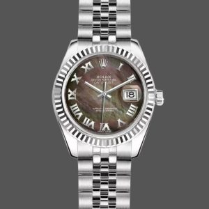 Rolex Datejust 179174 Dark Mother Of Pearl Dial Fluted Bezel 26MM Lady Replica Watch