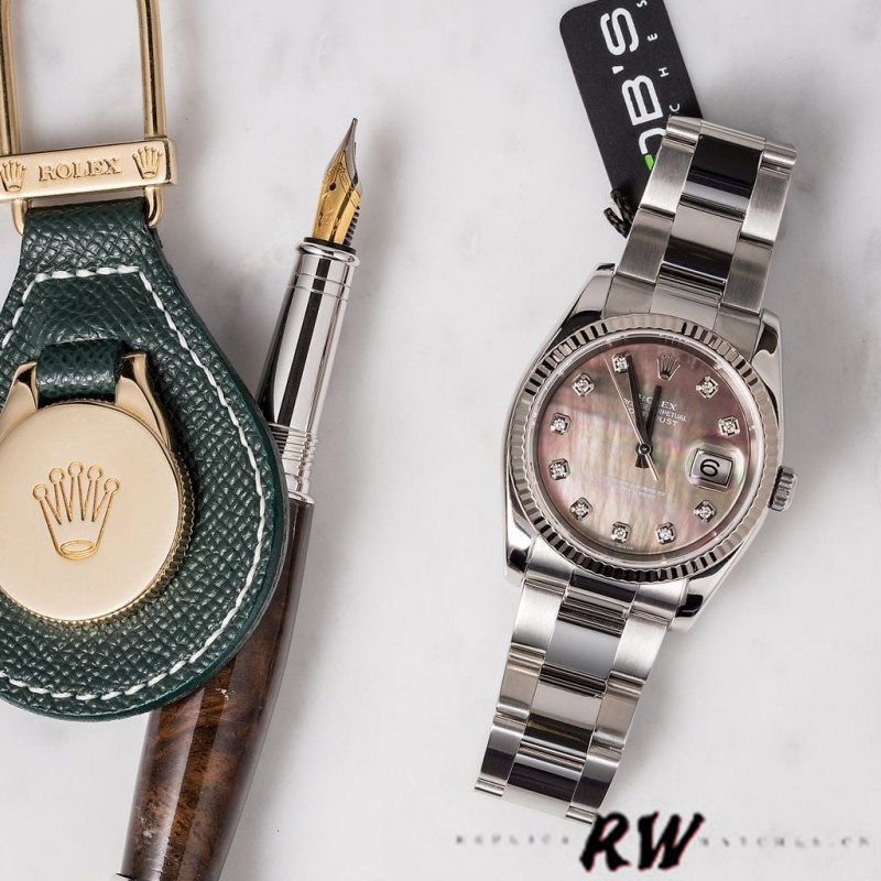 Rolex Datejust 116234 Black MOP Diamond Dial Automatic 36mm Unisex Replica Watch - Image 6