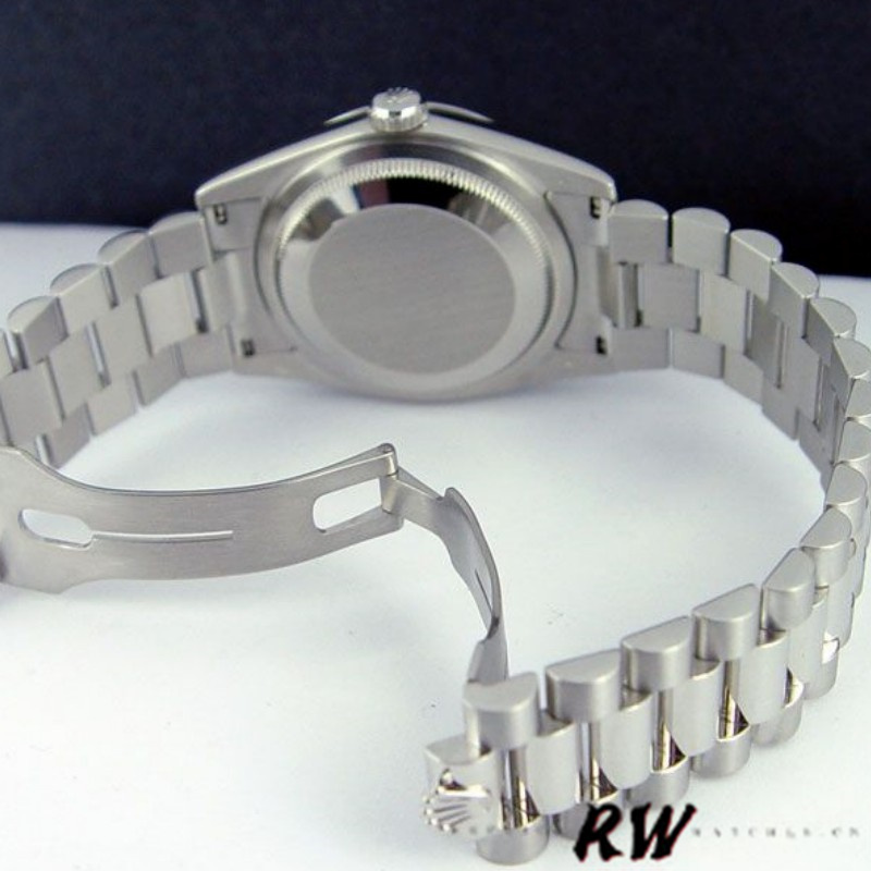 Rolex Day Date 118346 Black MOP Dial Platinum 36mm Unisex Replica Watch - Image 6