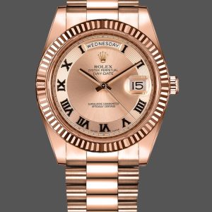 Rolex Day-Date 218235 Concentric Circle Champagne Dial Rose Gold 41MM Mens Replica Watch