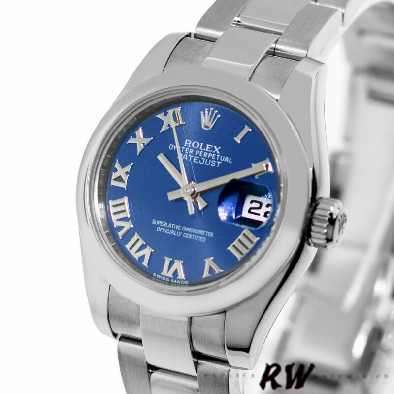 Rolex Datejust 179160 Oyster Bracelet Blue Roman Dial 26MM Lady Replica Watch - Image 4