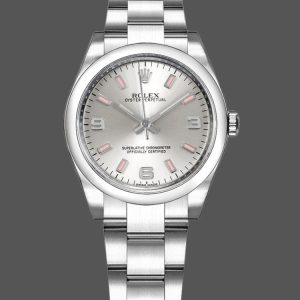 Rolex Oyster Perpetual 177200 Silver Dial Pink Markers 31mm Lady Replica Watch