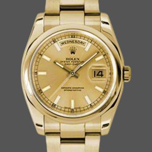 Rolex Day-Date 118208 Champagne Dial 36mm Unisex Replica Watch