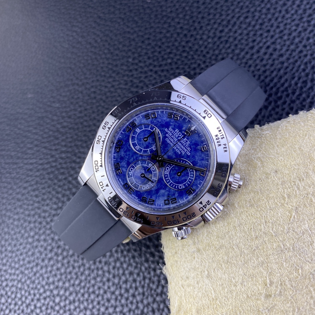 Rolex Daytona 116519 Sodalite Arabic Dial Blue Alligator Leather 40mm Mens Replica Watch - Image 11